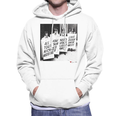 The Beatles All You Need Is Love Abbey Road Studios 1967 White Hooded Sweatshirt